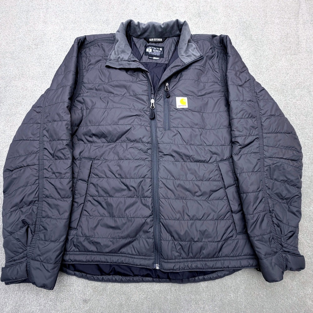 Carhartt Rain Defender Relaxed Fit Insulated Jacket Mens Medium Gray OJ2208-M